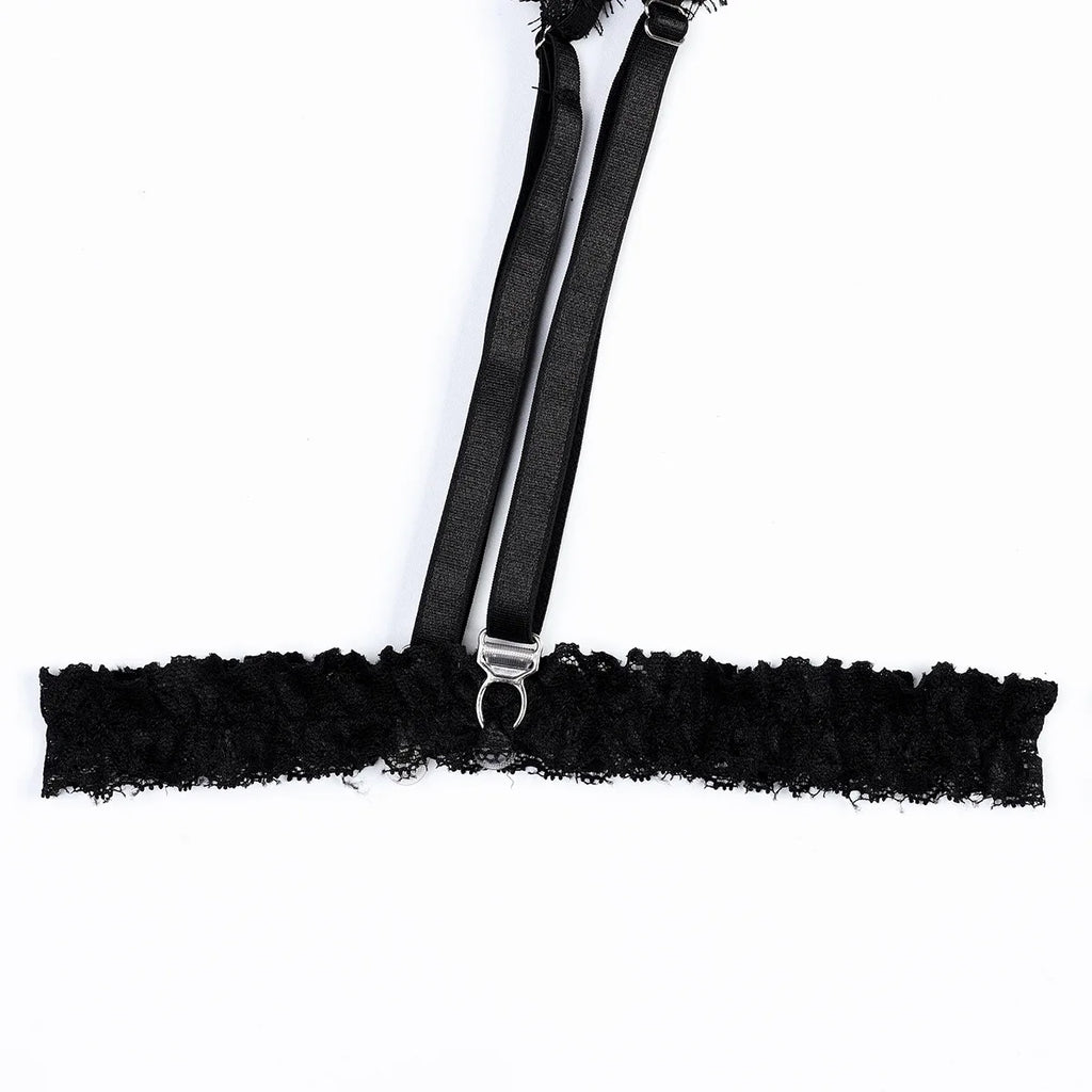 Classic Black Lace Hollow-Out Lingerie Set