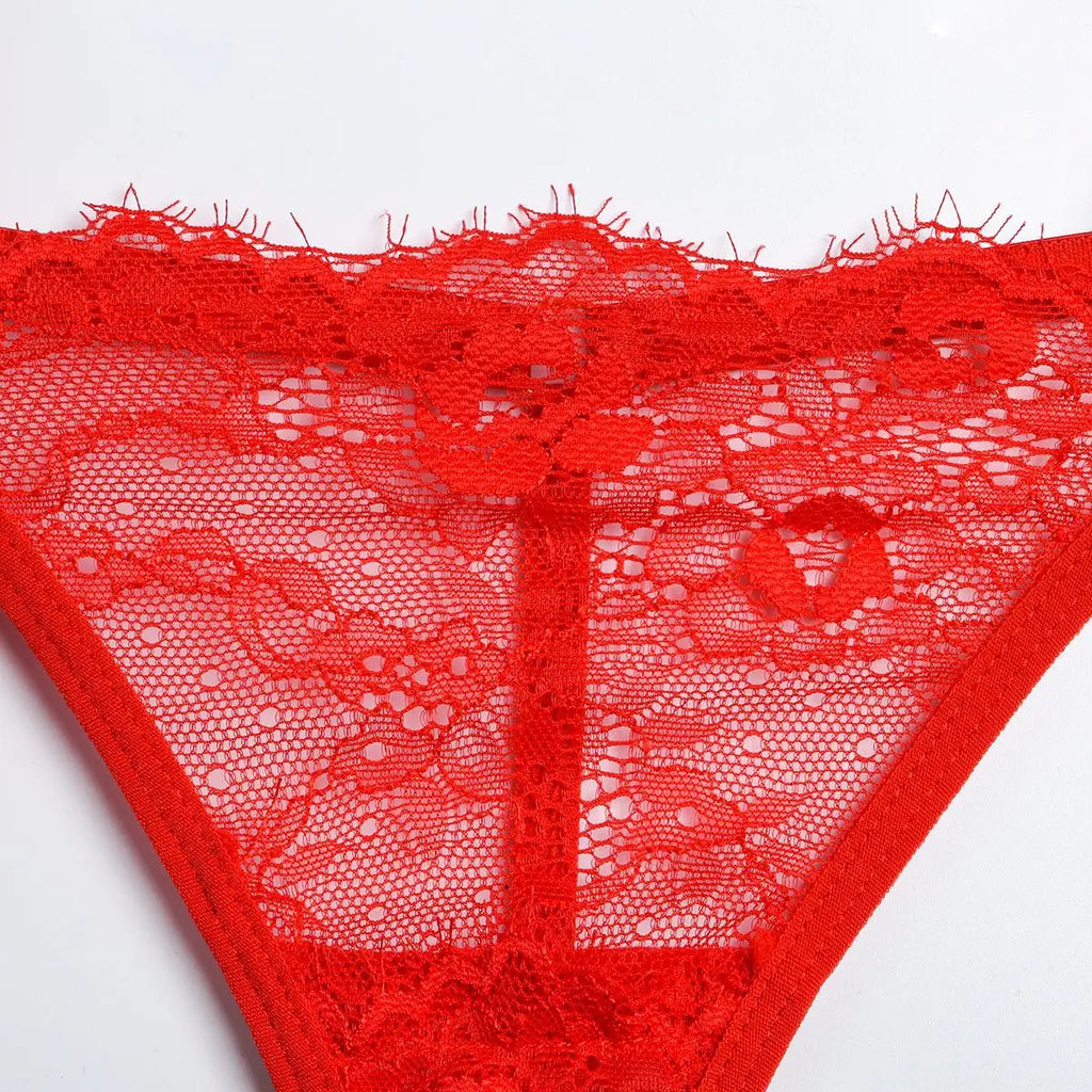 Patchwork Lace Lingerie Set – 3 Piece