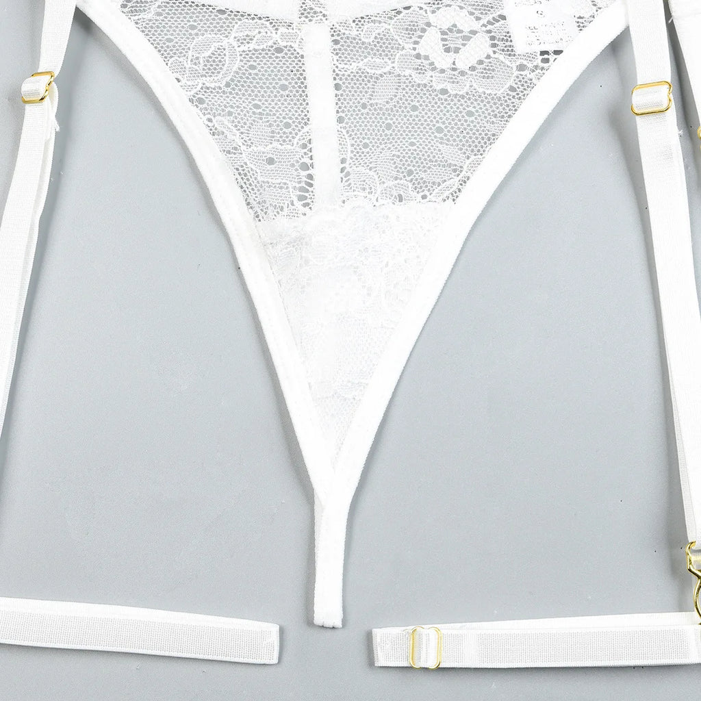 Patchwork Lace Lingerie Set – 3 Piece