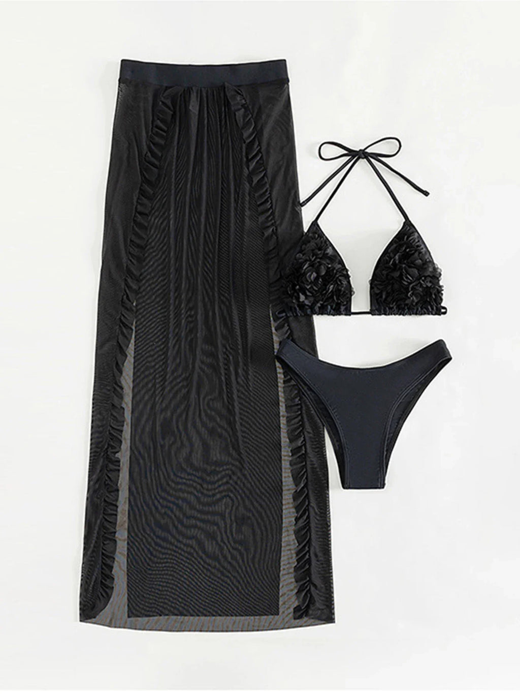 2025 New Sexy Three Pieces Bikini Set Swimsuit For Women Swimwear And High Split Beach Skirt Bathing Suit Beachwear Swim Suit
