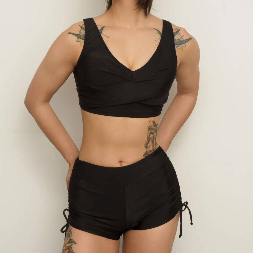 Aria Sky - V-Neck High-Waist Bikini