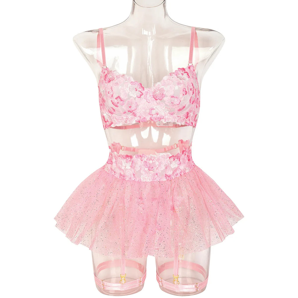Fairy Lace Transparent Lingerie Set (3pcs)