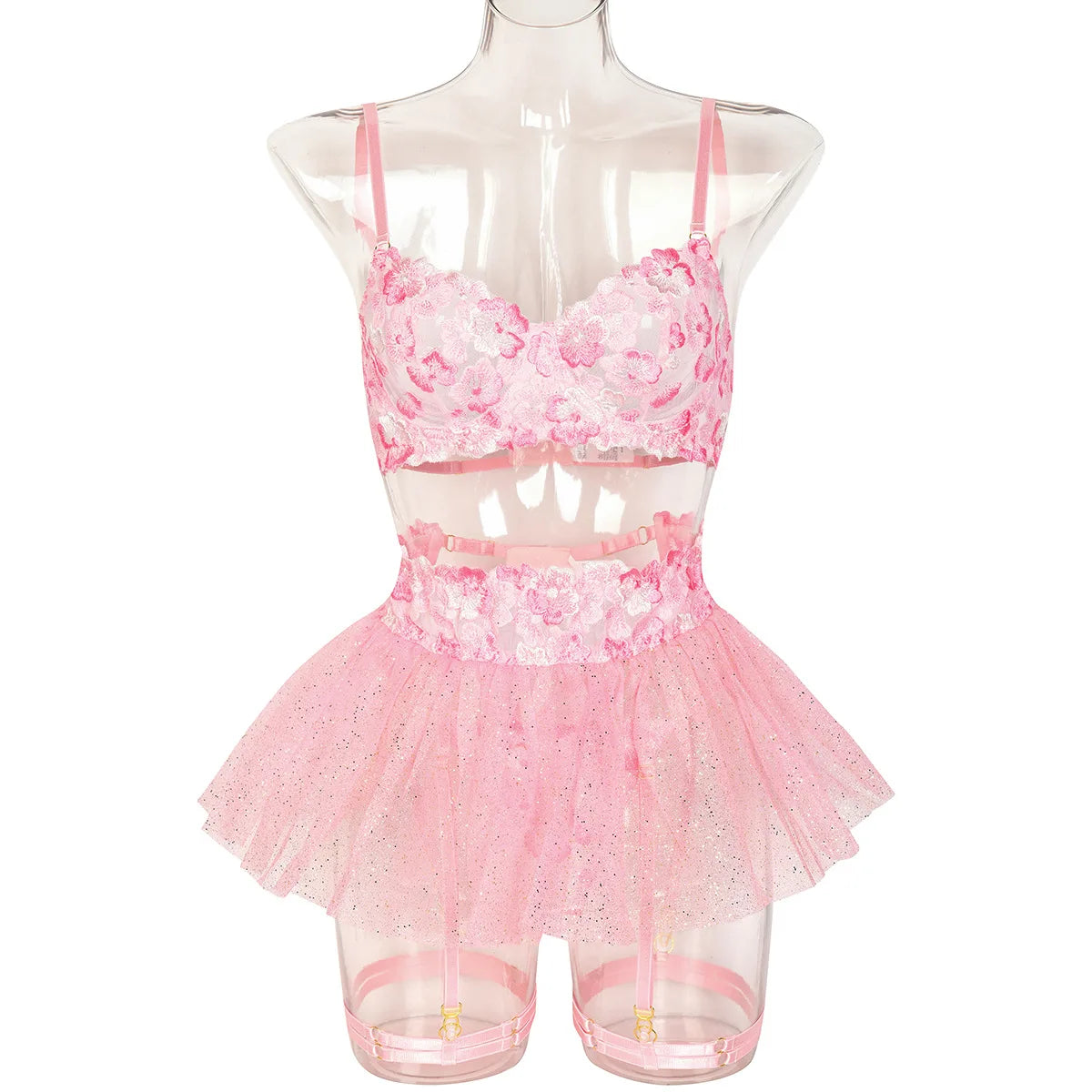 Fairy Lace Transparent Lingerie Set (3pcs)