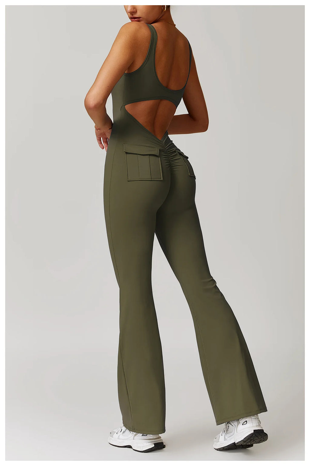 Utility Flare Jumpsuit - Backless