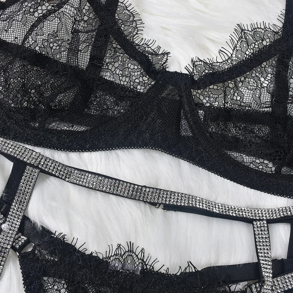 Sheer Mesh Lace Chemise Babydoll