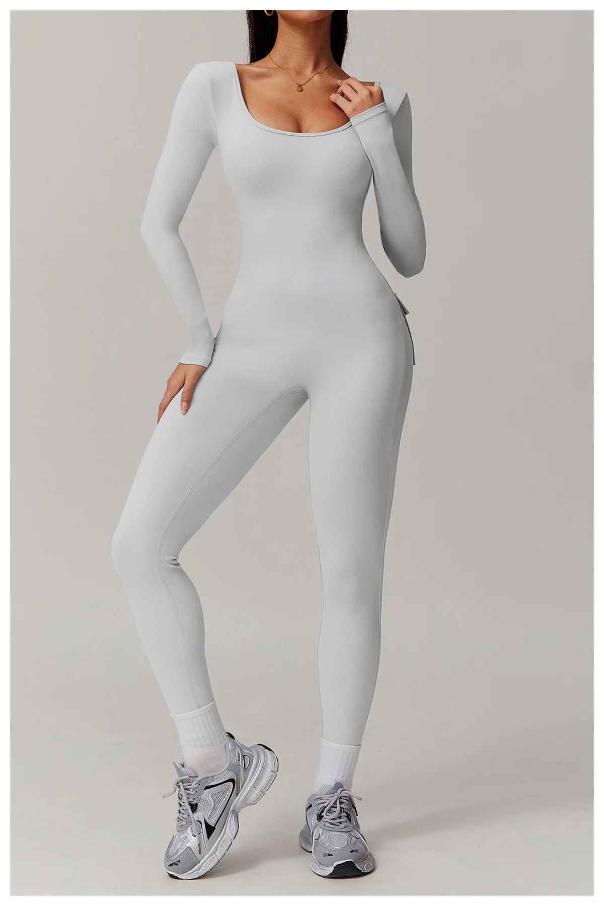Sculpt Jumpsuit - Backless Long Sleeve