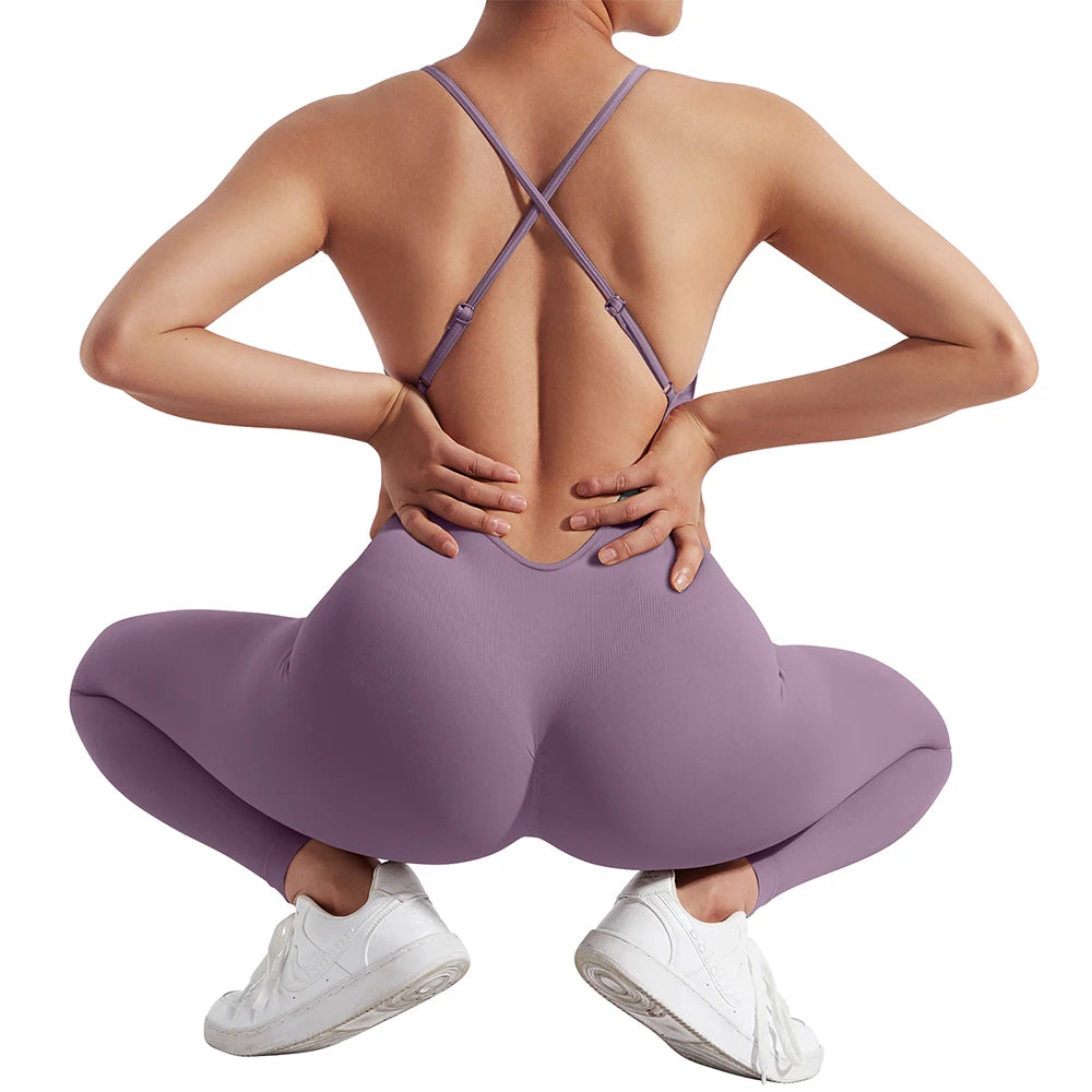 Sleeveless Bodycon Jumpsuit – Women’s Full-Season Fitness & Casual Sporty Playsuit