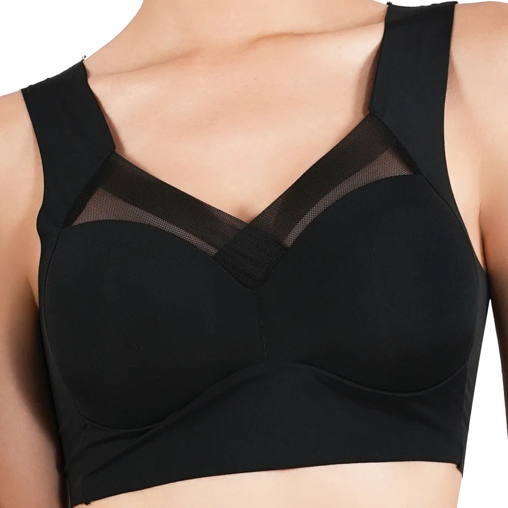 Sports Push-Up Bra – Anti-Sagging Wireless Fitness Bra with Strappy Back
