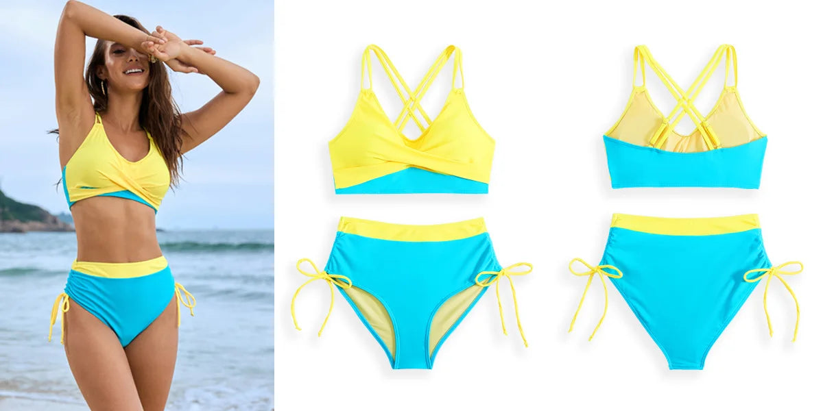 Aurora Cross - High-Waist Bikini