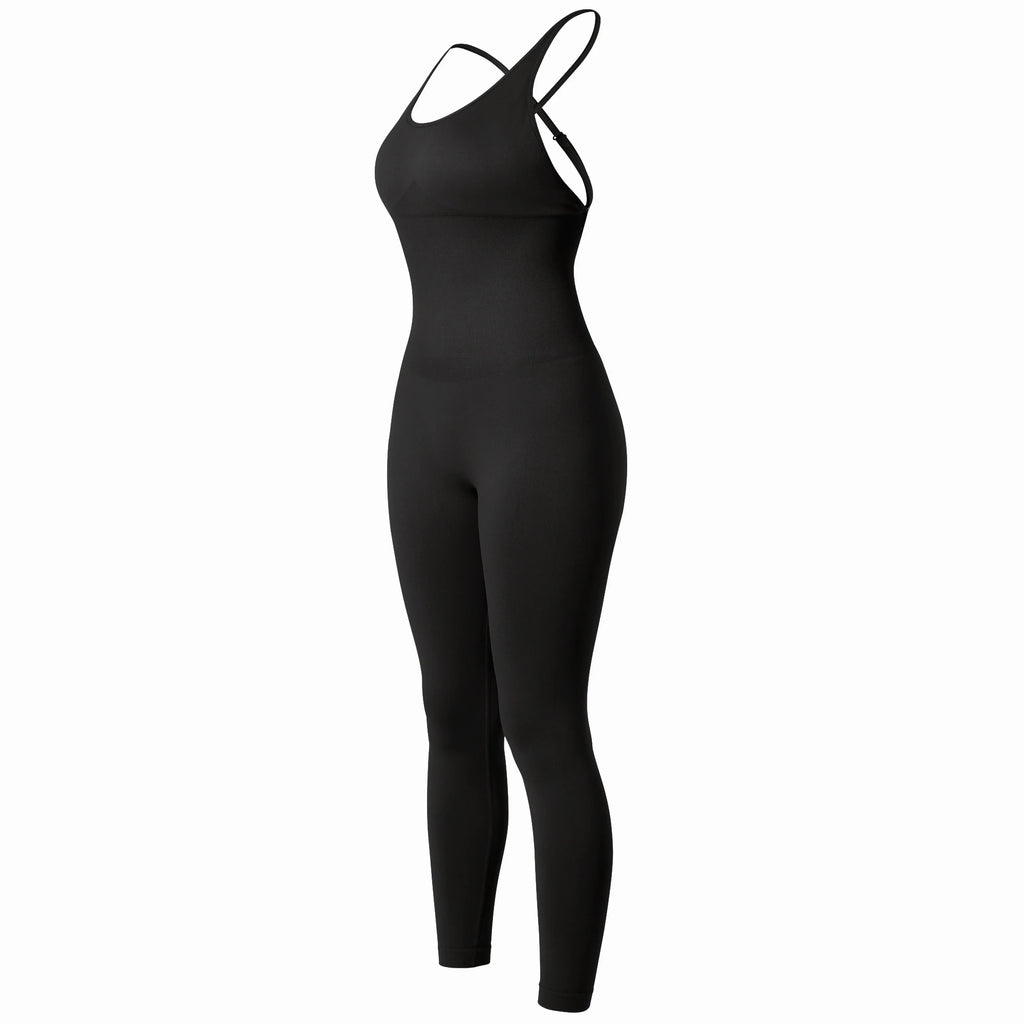 Sleeveless Bodycon Jumpsuit – Women’s Full-Season Fitness & Casual Sporty Playsuit