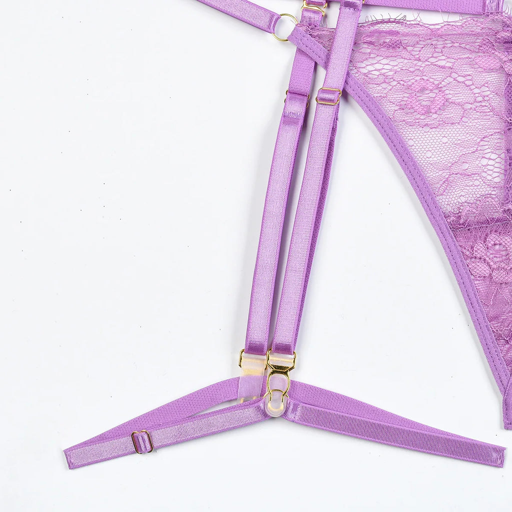 Patchwork Lace Lingerie Set – 3 Piece