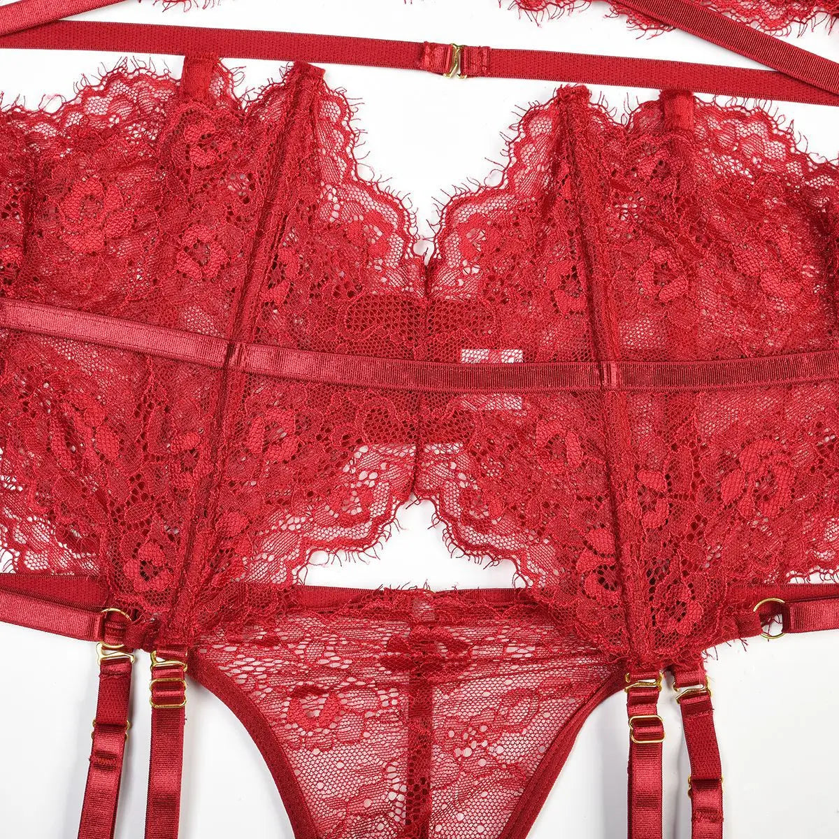 Patchwork Lace Lingerie Set – 3 Piece