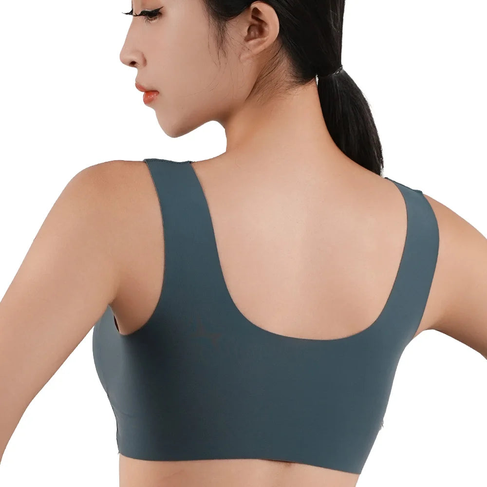 Sports Push-Up Bra – Anti-Sagging Wireless Fitness Bra with Strappy Back