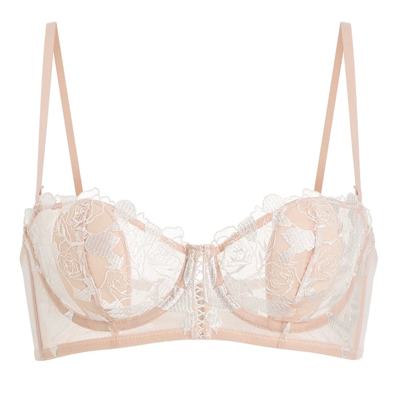 New Lace Lingerie Bra and Panty Set with Front Bow