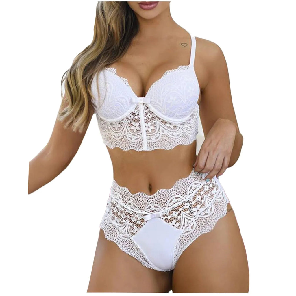 Underwire Lace Bra & Thong Lingerie Set