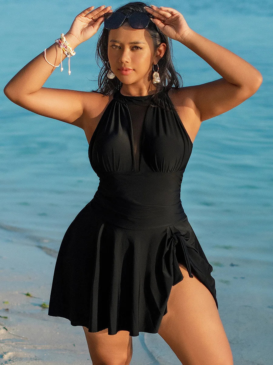 Noir Veil - Mesh Dress Monokini