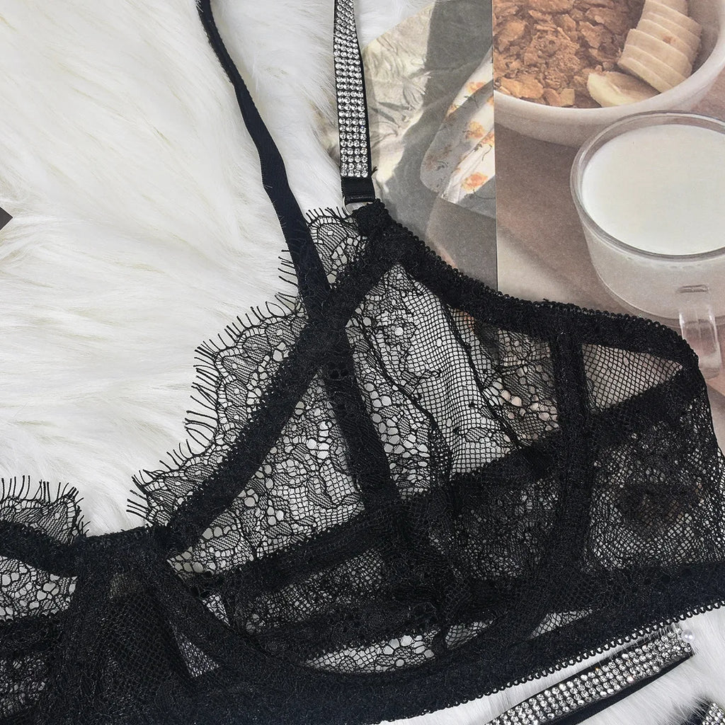 Sheer Mesh Lace Chemise Babydoll