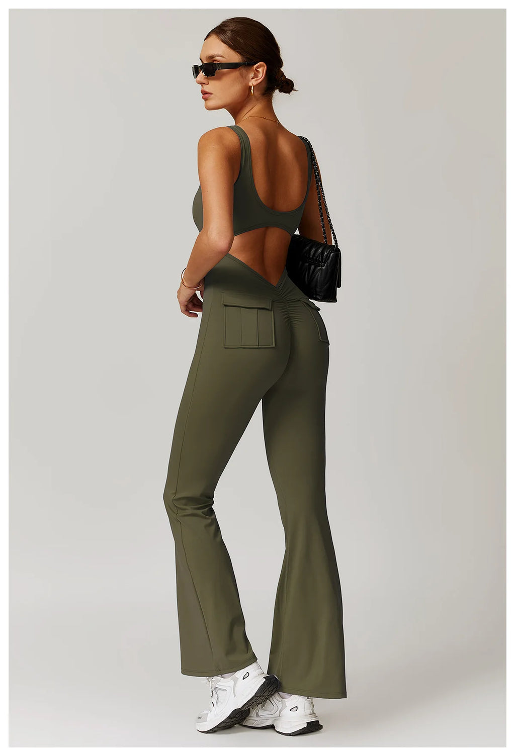 Utility Flare Jumpsuit - Backless