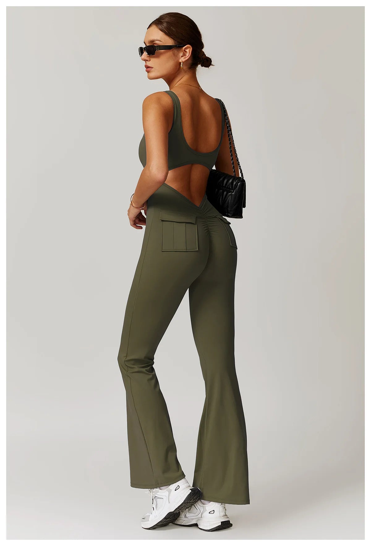 Utility Flare Jumpsuit - Backless