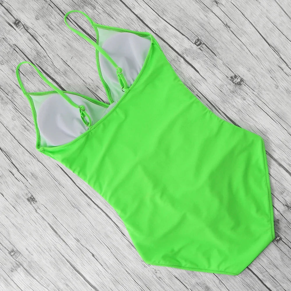 Women’s Halter Push-Up One-Piece Swimsuit – Plus Size Tankini