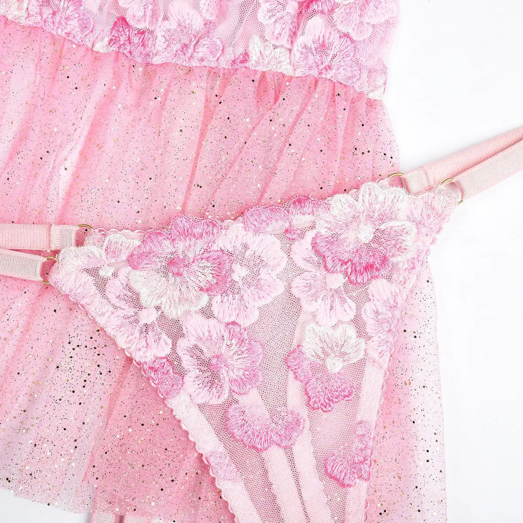 Fairy Lace Transparent Lingerie Set (3pcs)