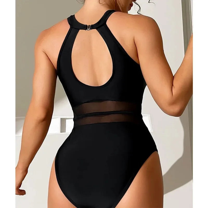 Women’s Mesh Net Push-Up One-Piece Swimsuit