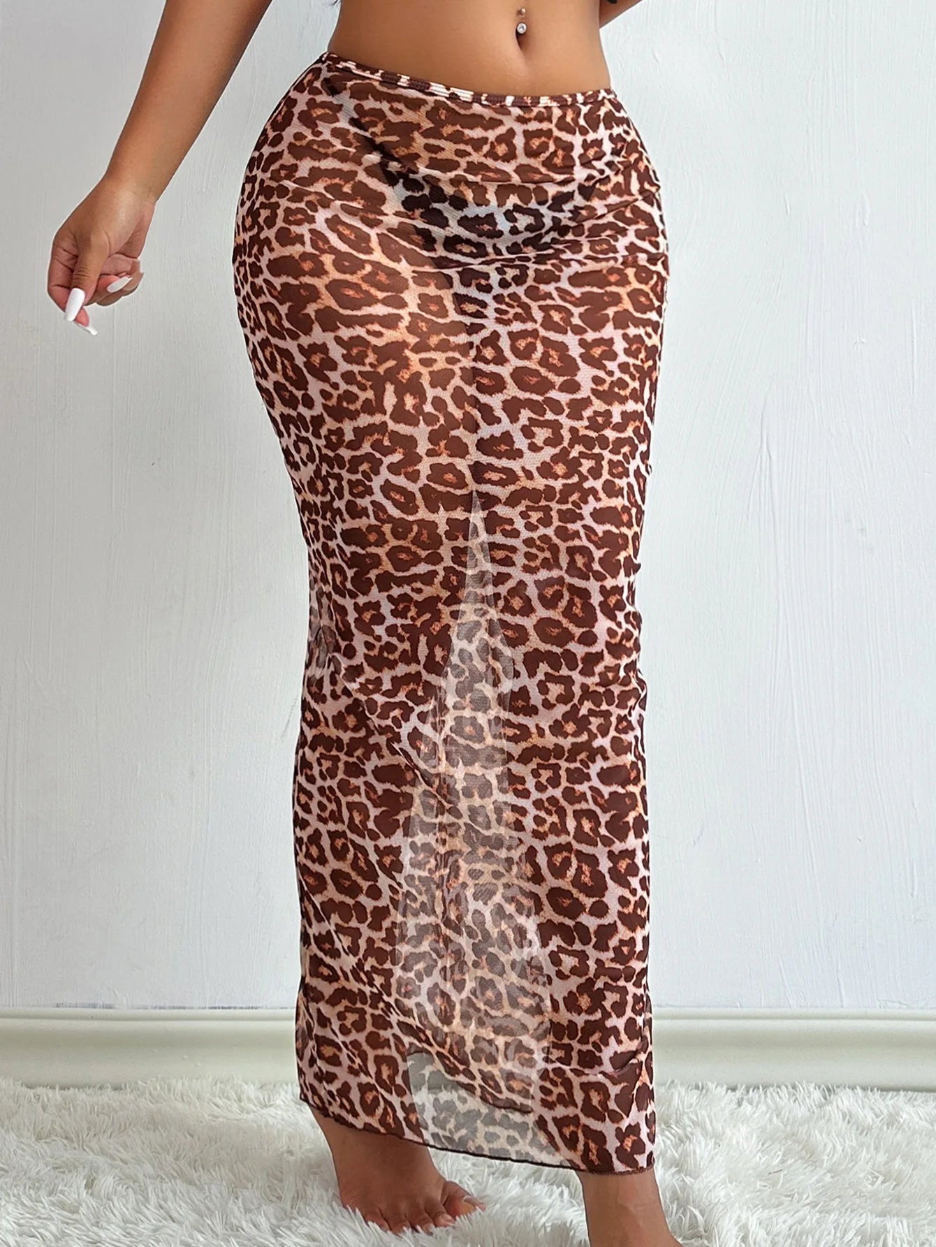 Feline Mesh - High-Waist Skirt