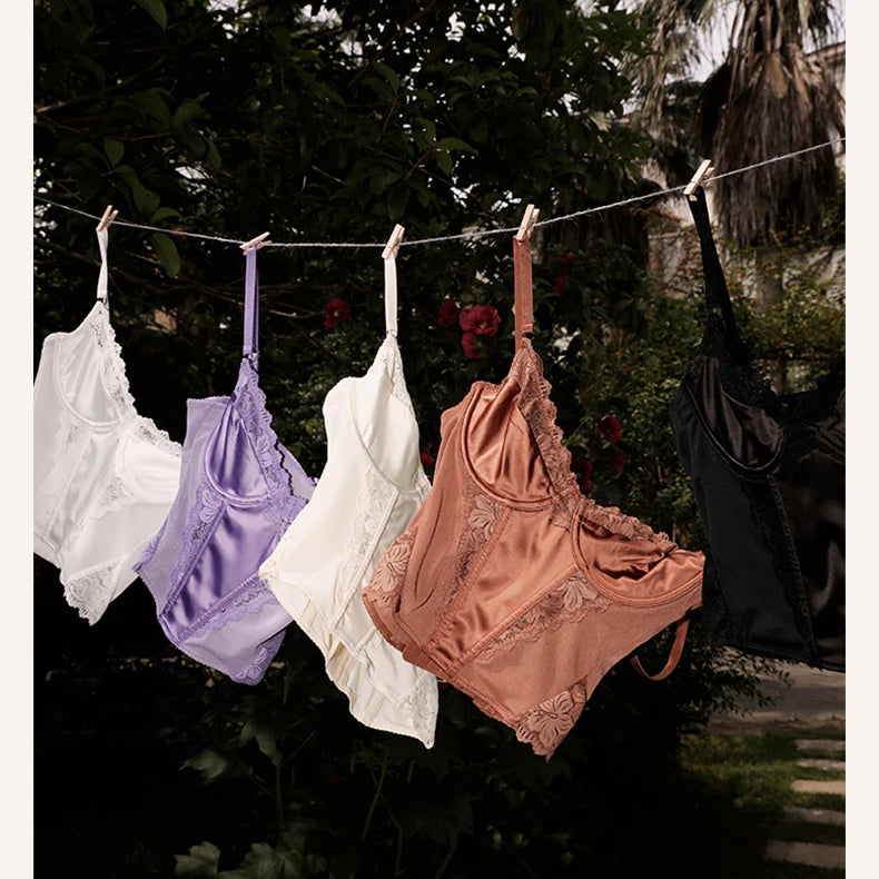 Women’s Sheer Lingerie Bra & Brief Set with Underwire Bralette