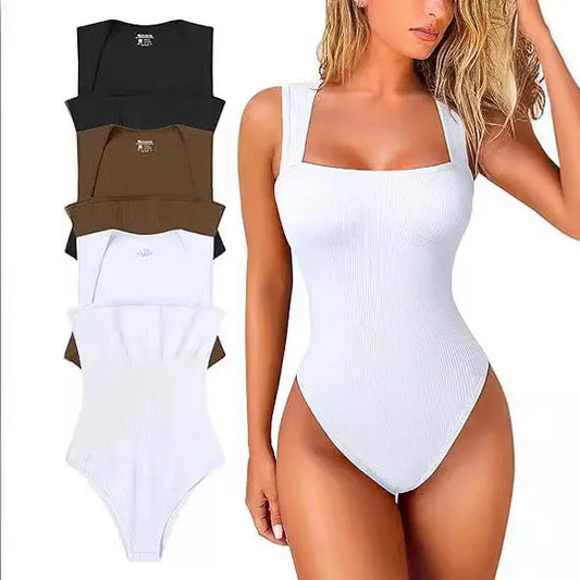 Strapless Backless Jumpsuit – U-Collar Slim Fit Solid Color Summer Playsuit