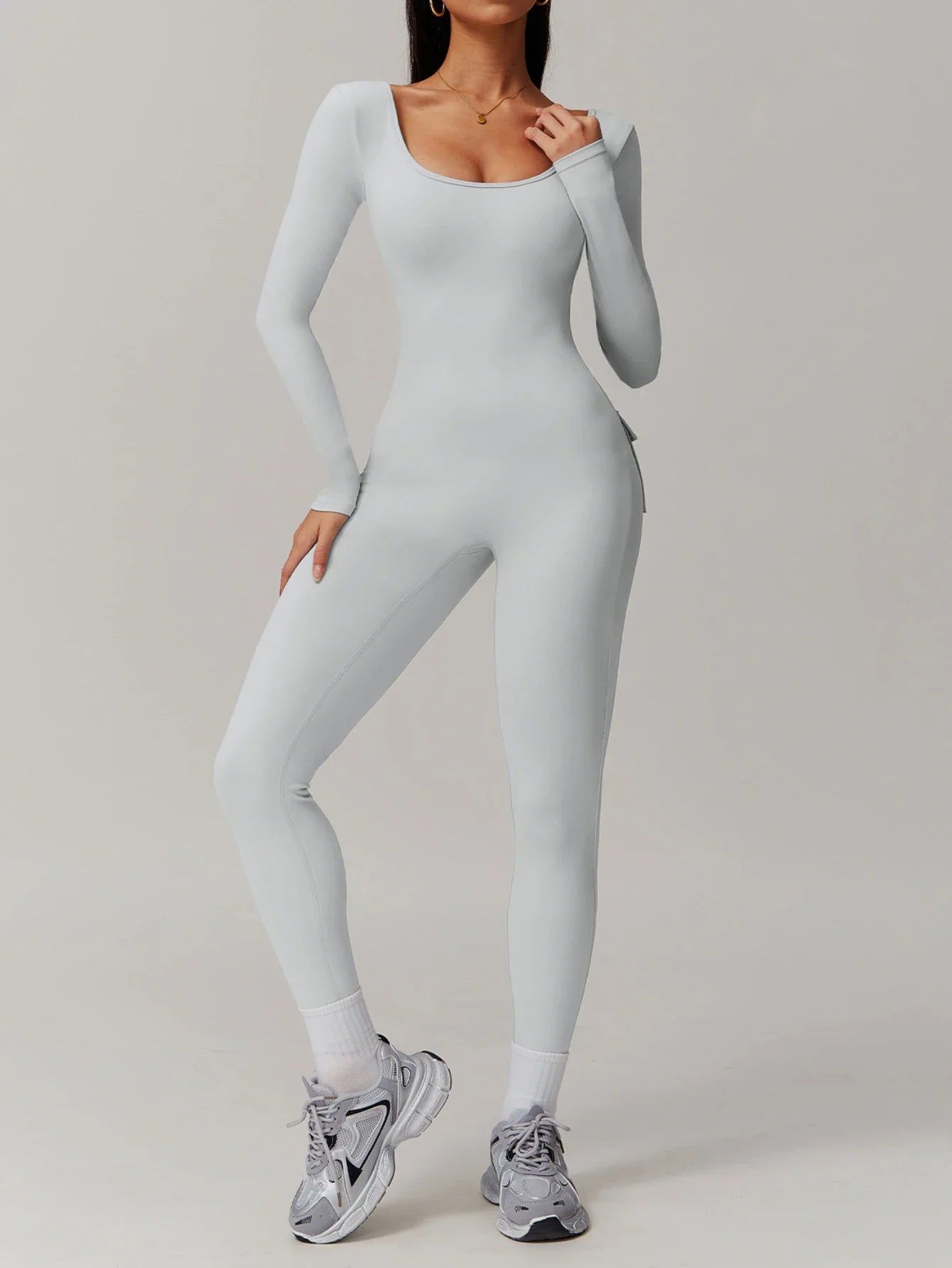 Sculpt Jumpsuit - Backless Long Sleeve