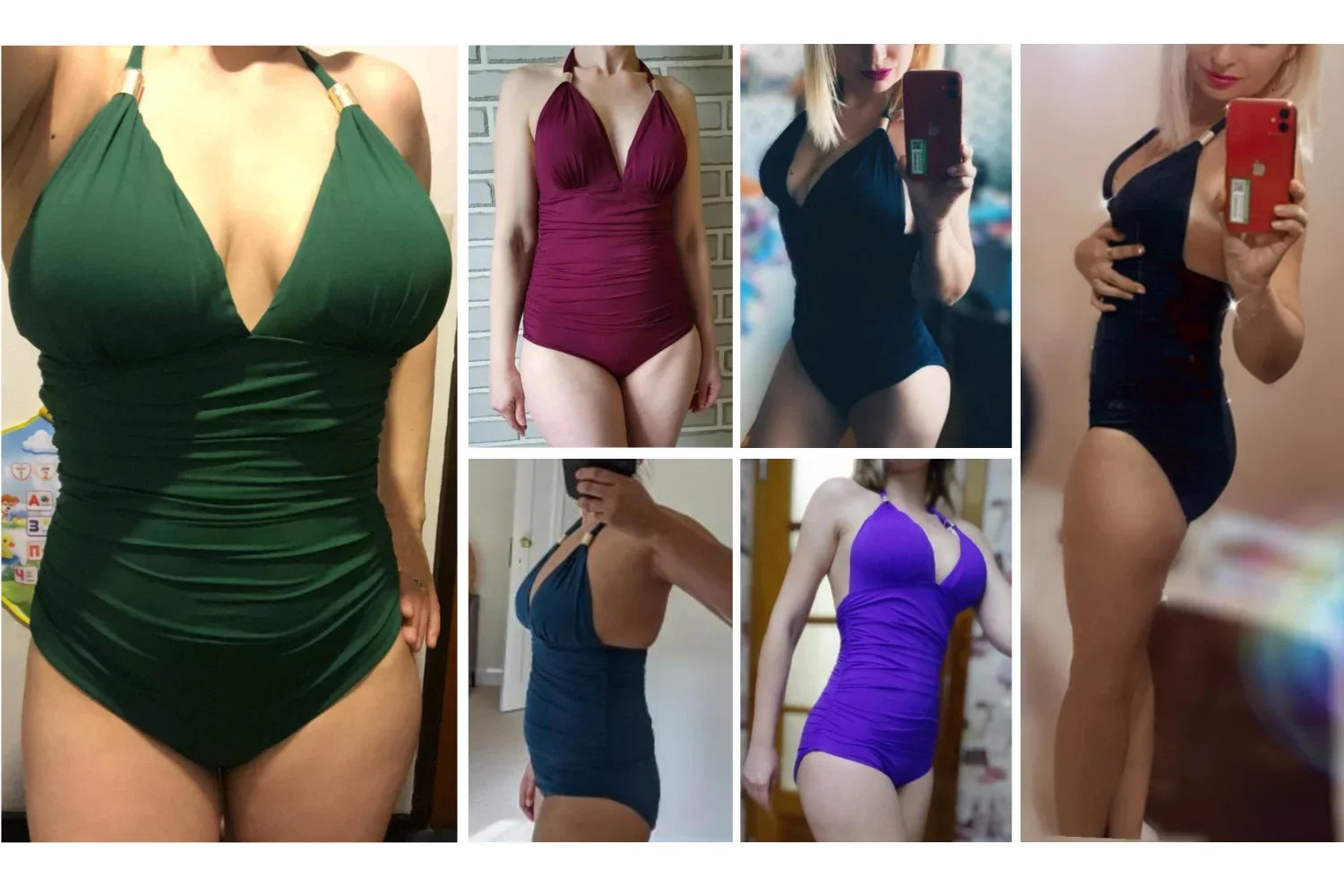 Women’s Halter Push-Up One-Piece Swimsuit – Plus Size Tankini
