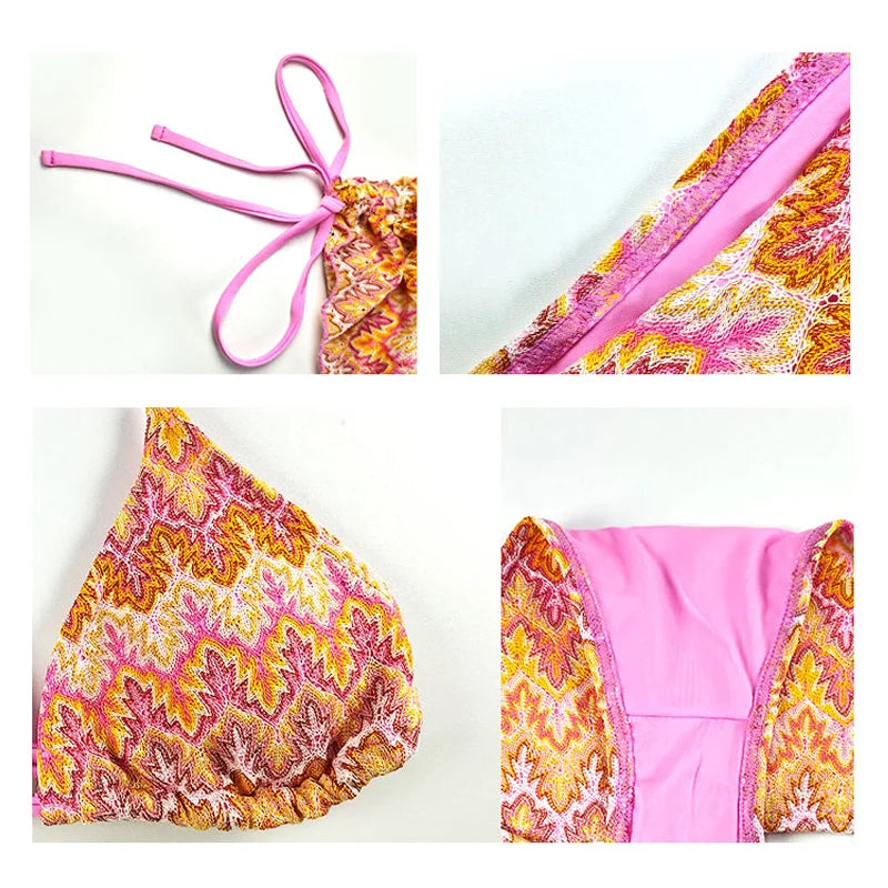 Sexy 3 Pack Bikini Swimsuit for Women New Hot Sale Of The Season Sensual Swimwear Teenage Girls Fashion Poolwear Beachwear