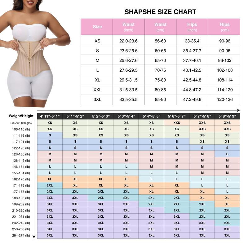 Fajas Colombianas Double Compression Tummy Control Waist Trainer size chart
