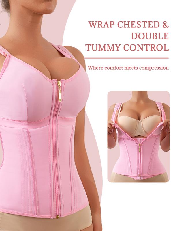 Waist Trainer adjustable Corset for Women Tummy Control Shaper with Zipper Bras Push Up