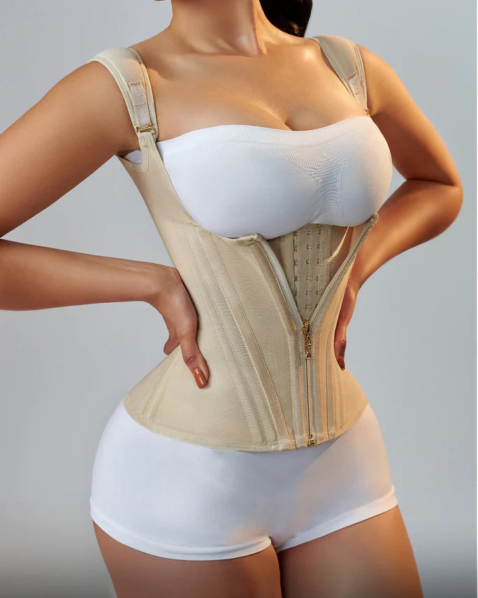 Faja Waist Trainer for Women Body Shaper Corset Vest Tank Top with Steel Bones