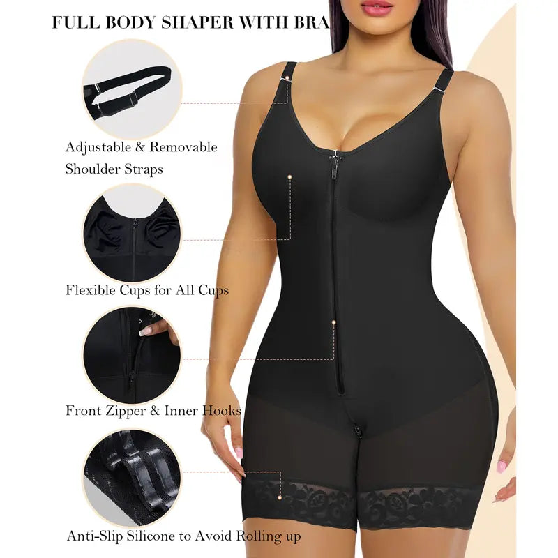 Hourglass Noir – Tummy Control Zip-Front Body Shaper