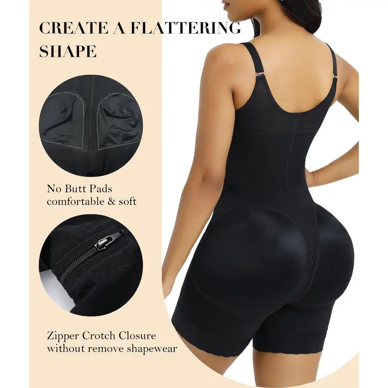 Women’s Fajas Colombianas shapewear Tummy Control Butt Lifter Shaper with Zipper Crotch detachable shoulder strap SpringStatements