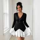 Monochrome Muse – A-Line Mini Dress