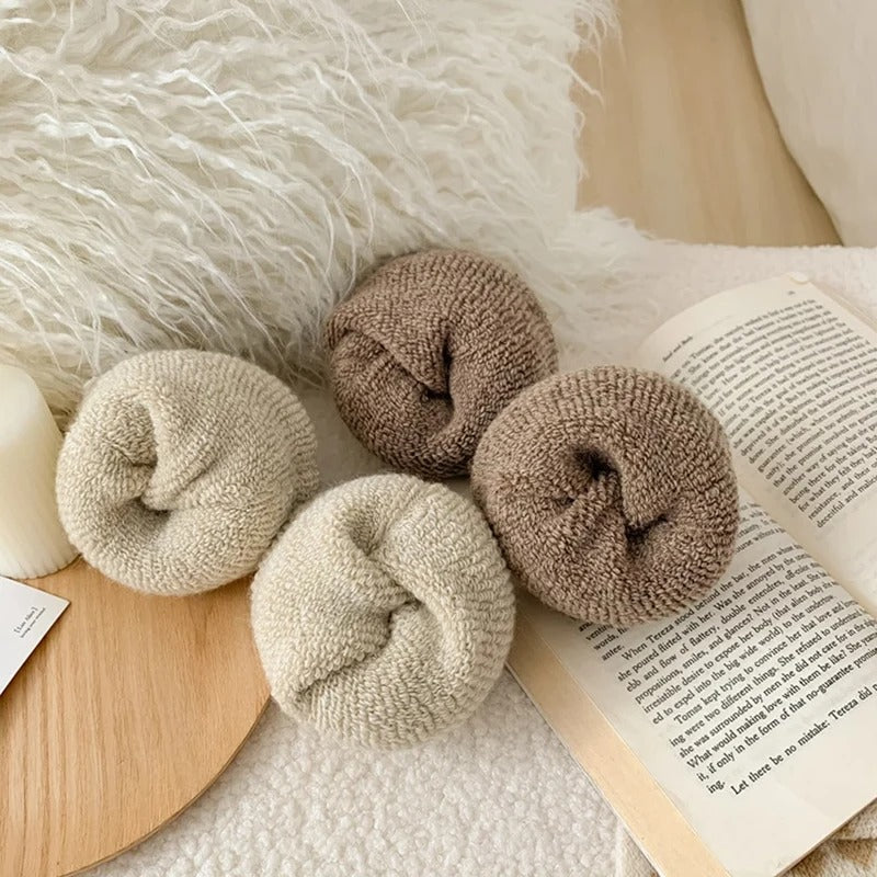 Women’s Cozy Mid-Calf Crew Socks – Soft Knit Neutral Colors for Fall & Winter