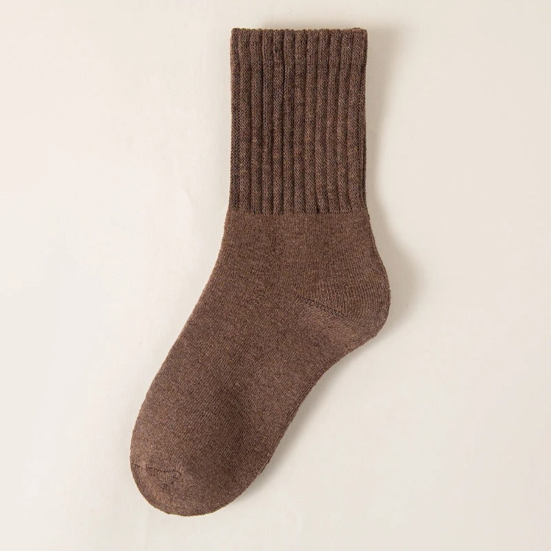 Women’s Cozy Mid-Calf Crew Socks – Soft Knit Neutral Colors for Fall & Winter