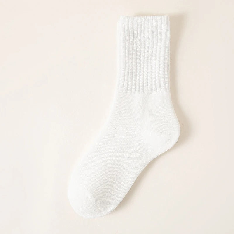 Women’s Cozy Mid-Calf Crew Socks – Soft Knit Neutral Colors for Fall & Winter
