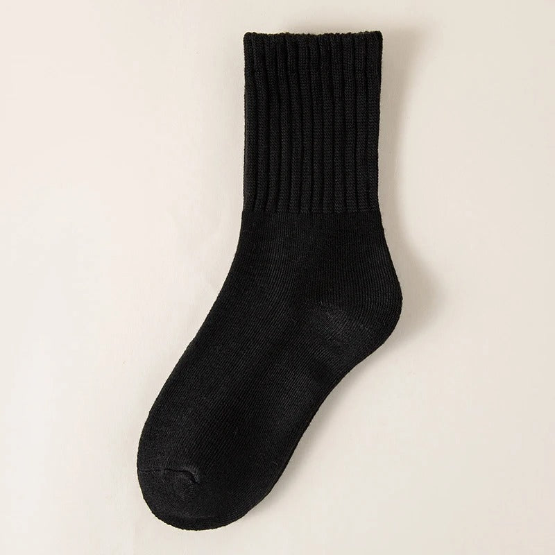 Women’s Cozy Mid-Calf Crew Socks – Soft Knit Neutral Colors for Fall & Winter